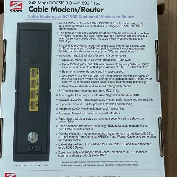 Zoom Black Dual-Band Modem Router - Picture 2 of 5